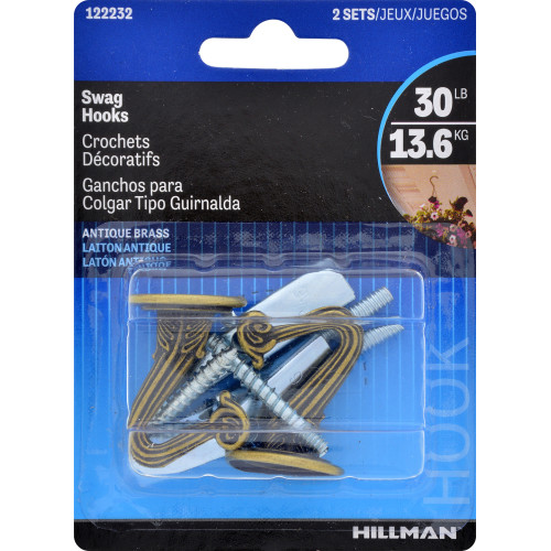 SWAG HOOK A/BRASS PK2