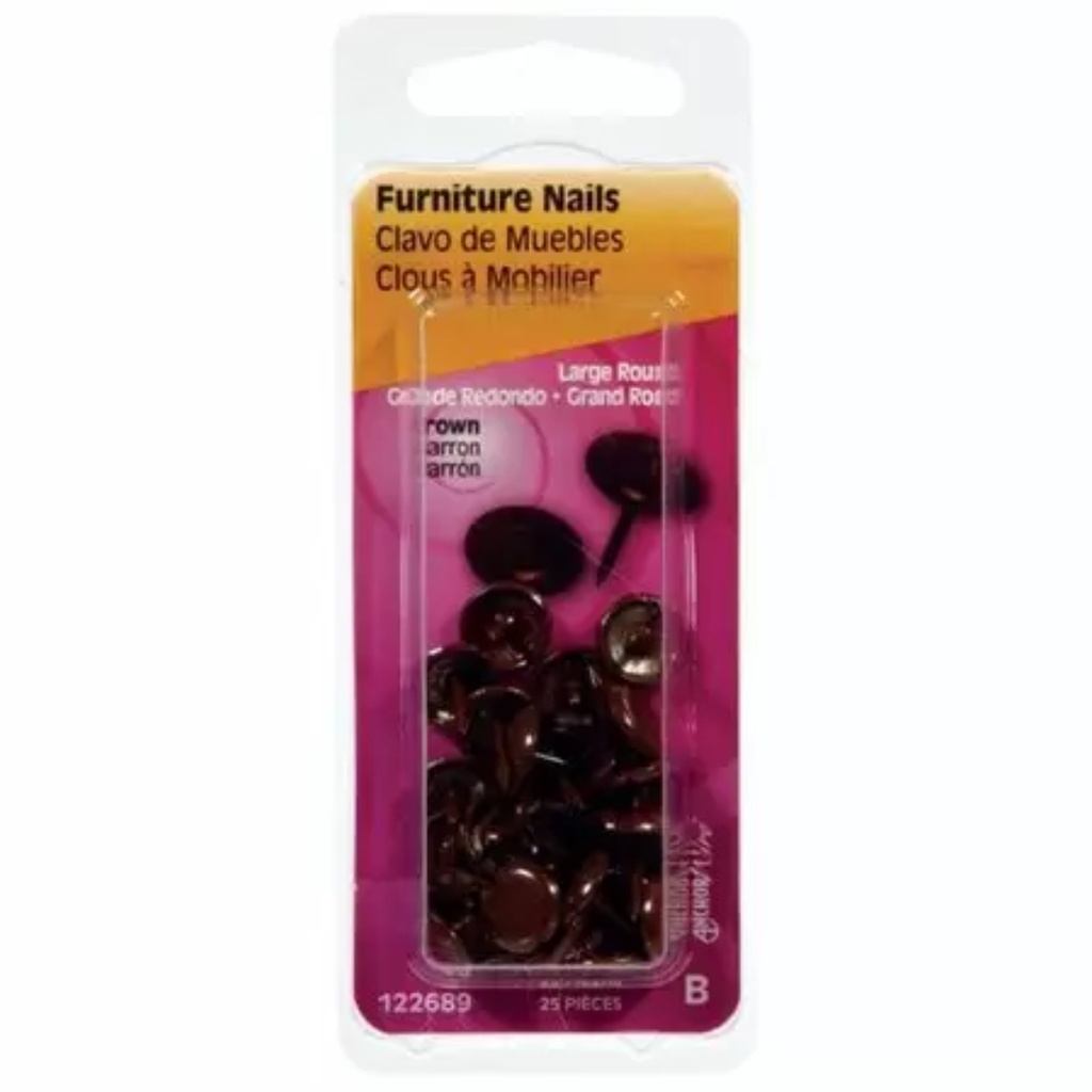 FURNITURE NAILS BROWN ROUND P25