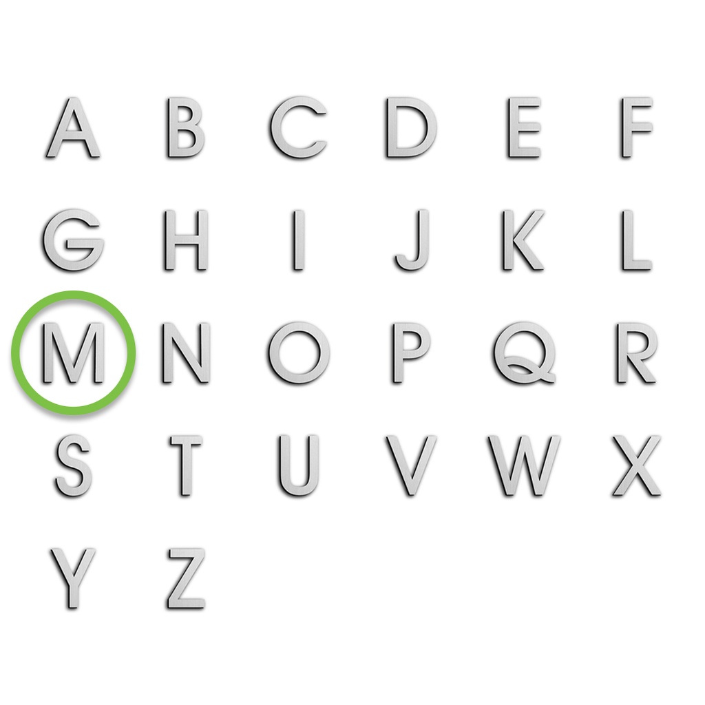 JNF LETRA  M   INOX
