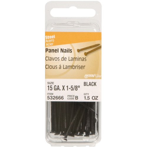 PANEL NAILS 15GA X 1-5/8" BLK