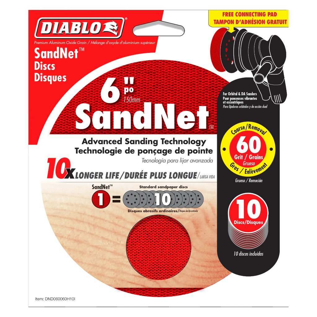 DIABLO SAND DISC 60GRIT 6" 10PK