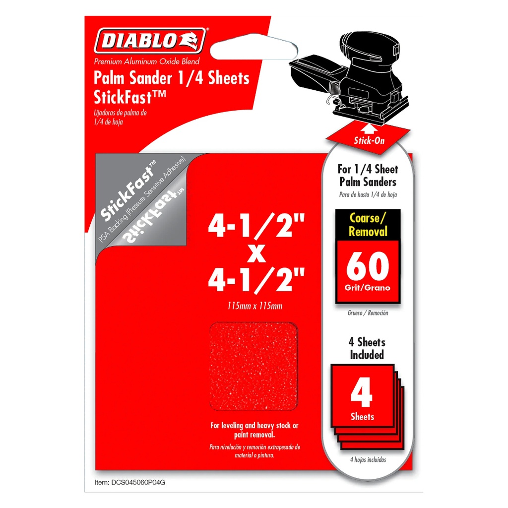 DIABLO LIJA 4-1/2X4-1/2 60G PK4
