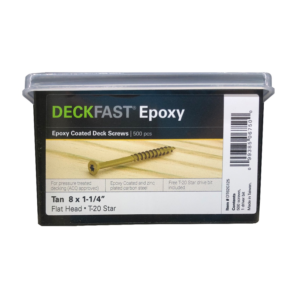 DECKFAST 8X1-1/4 TORX TAN 500PC