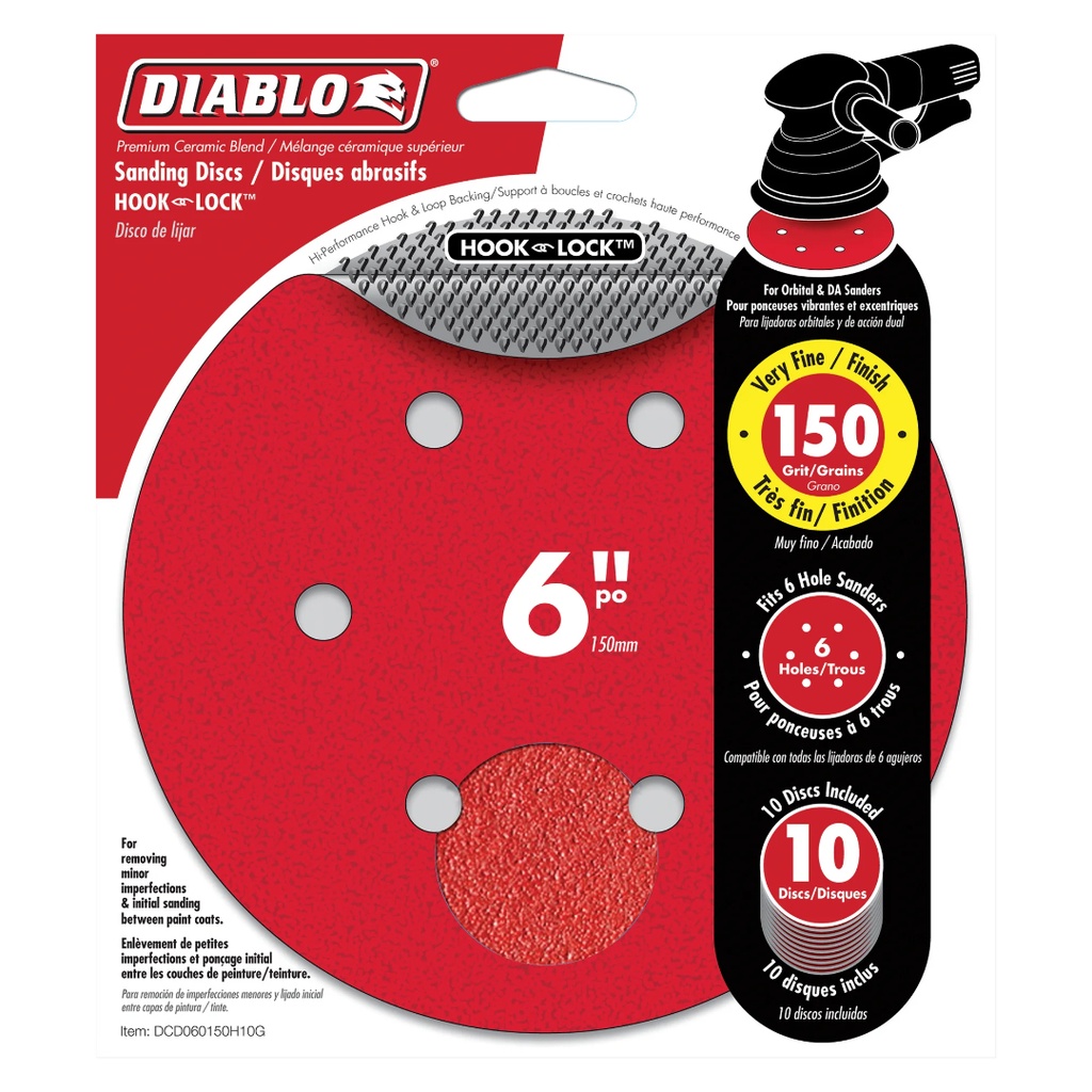 DIABLO LIJA 6" 150G P10 VELCRO