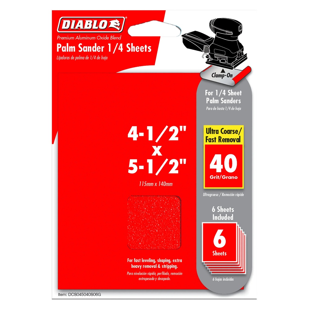 DIABLO LIJA 4-1/2X5-1/2 40G PK6