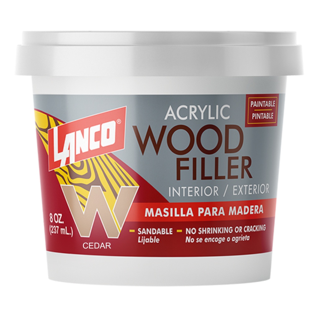 LANCO ACRY.W/FILLER 8 OZ CEDAR