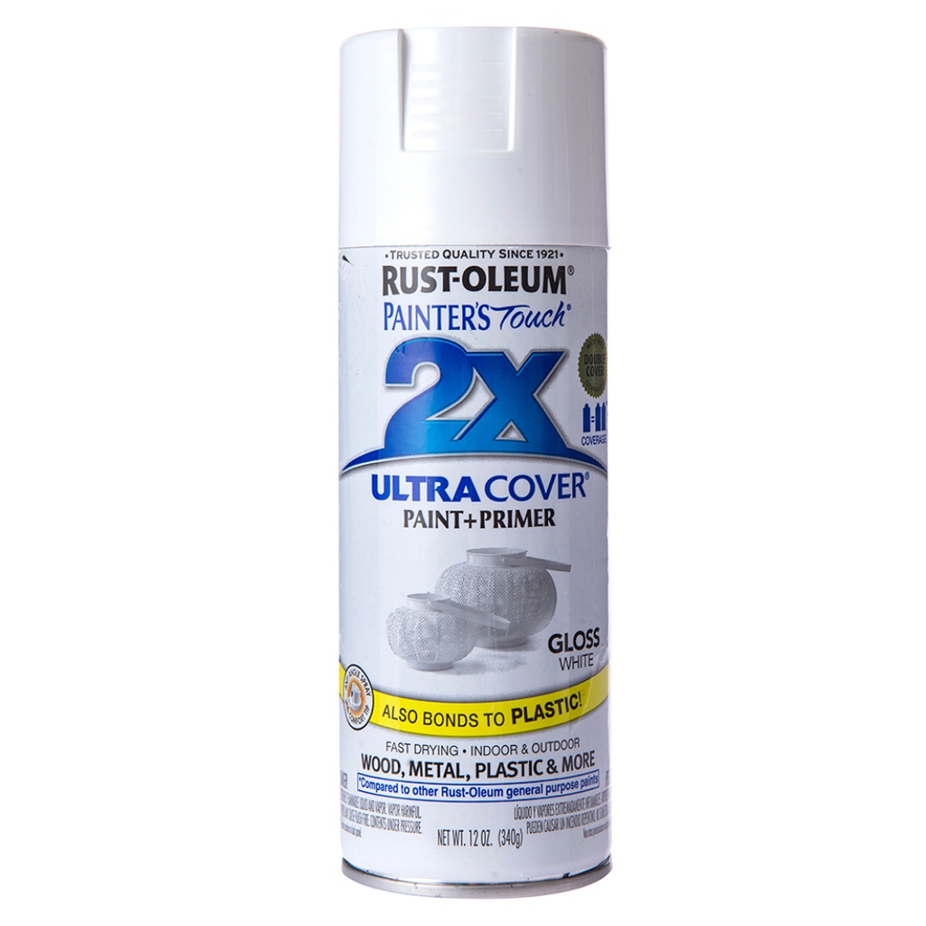SPRAY PAINT 2X GLS WHITE 12 OZ