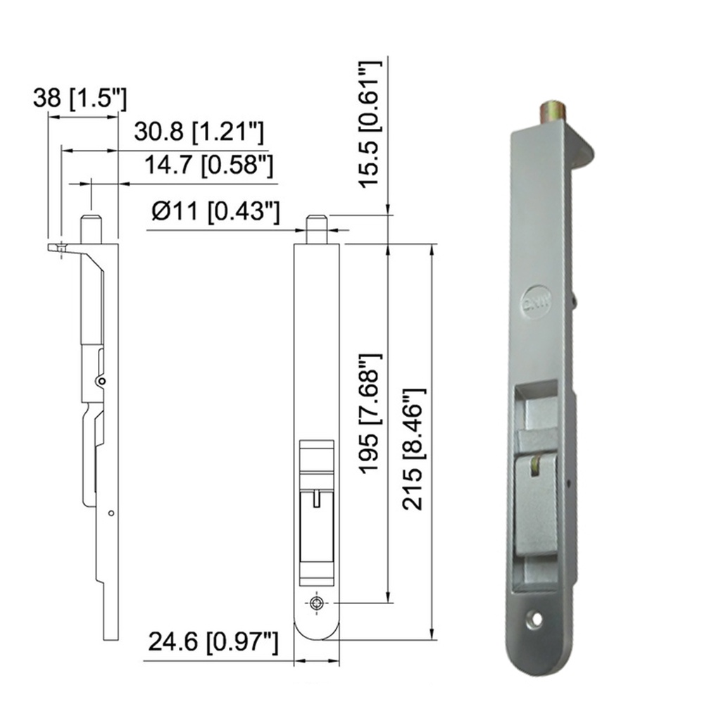 FLUSH BOLT FB1216-US32D