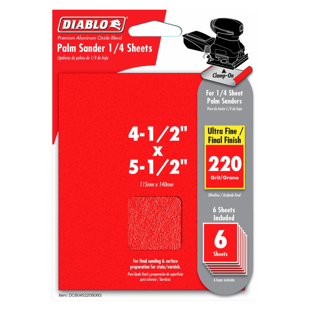 DIABLO LIJA 4-1/2X5-1/2 220G PK6