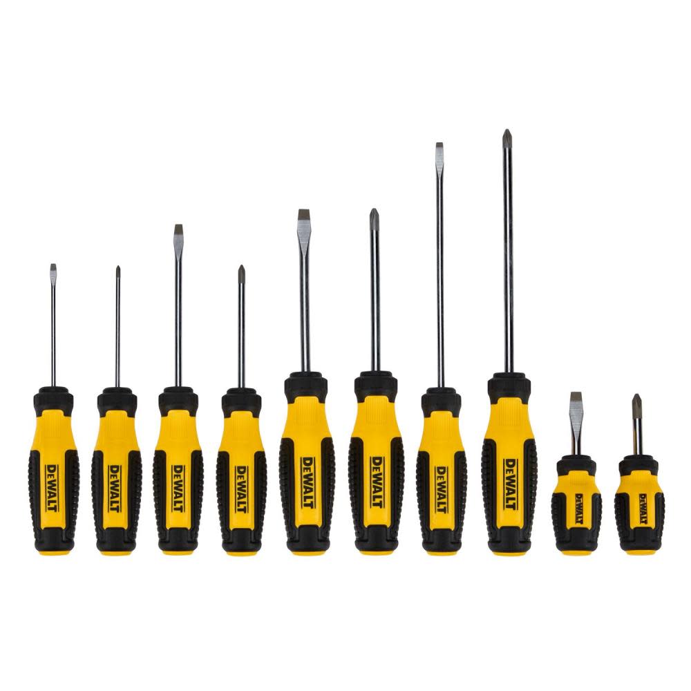 DEWALT SCREWDRV SET FX BAR 10PC