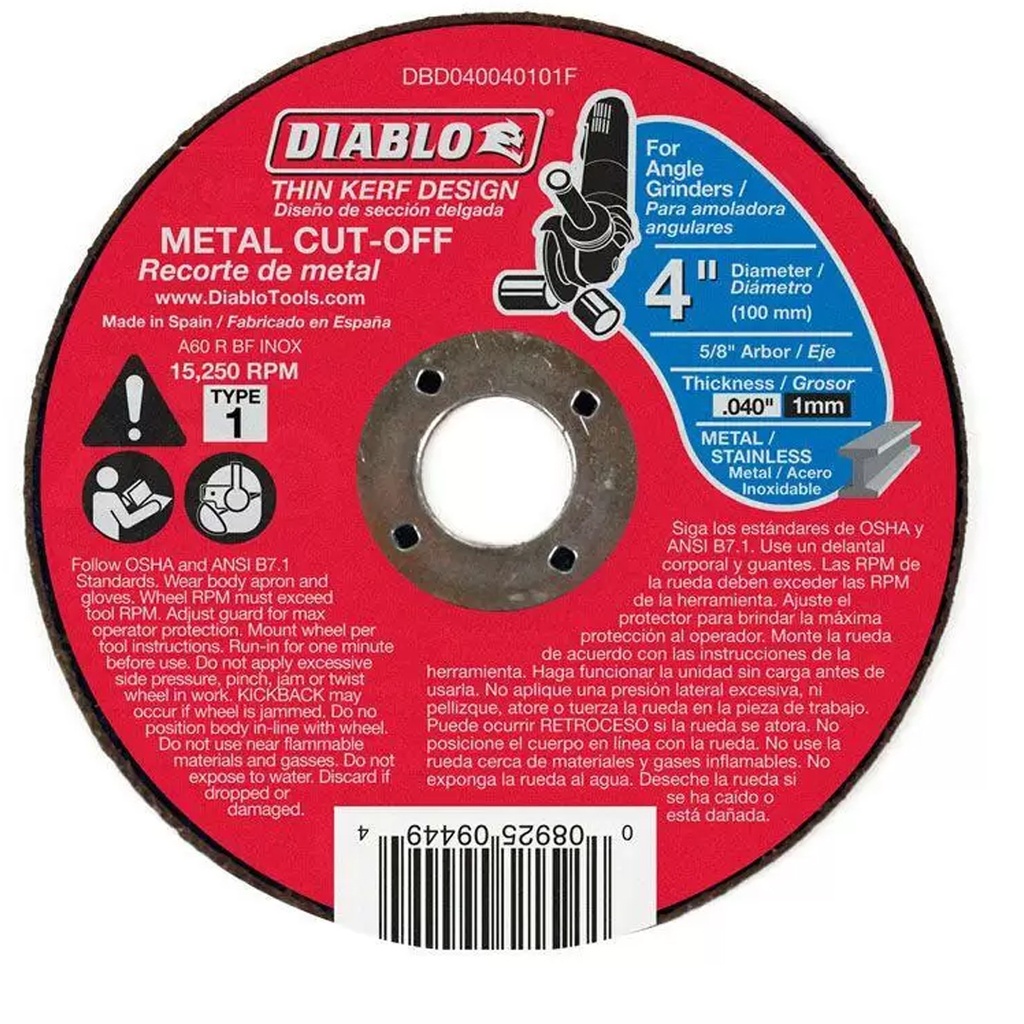 [DBD040040101] DIABLO DISCO C/METAL 4X5/8