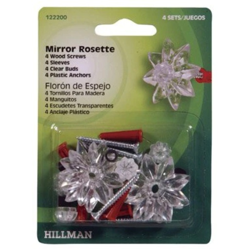 [122200] MIRROR HOLDERS PLAST. CLEAR PK4
