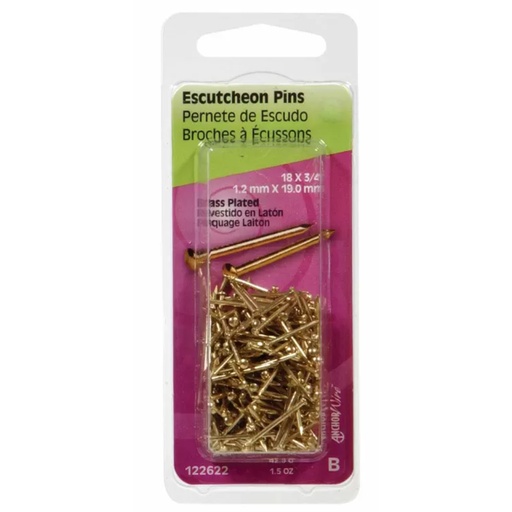 [122627] ESCUTCHEON PINS 5/8 BRASS PK2OZ