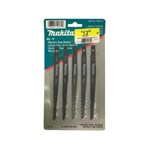 [7926162] MAKITA RECIPRO BLADES NO.72