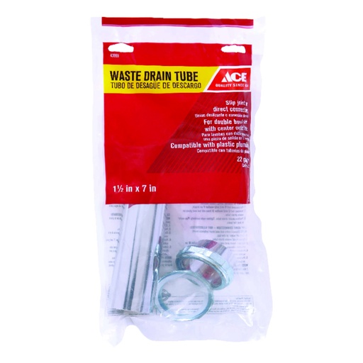 [43999] WASTE TUBE 1-1/2"X7" BR
