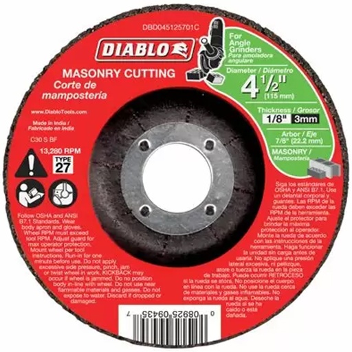 [DBD045125701C] DIABLO DISCO C/CEM 4-1/2 X1/8