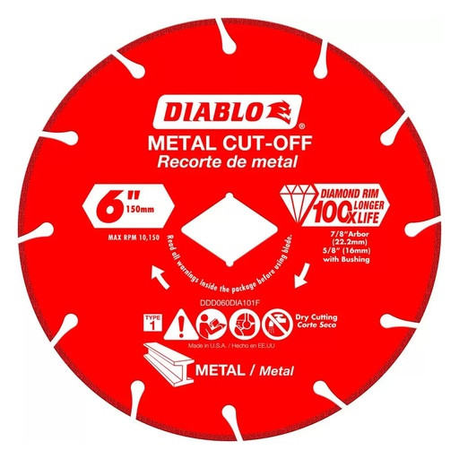 [DDD060DIA101F] DIABLO DISCO C/METAL 6"