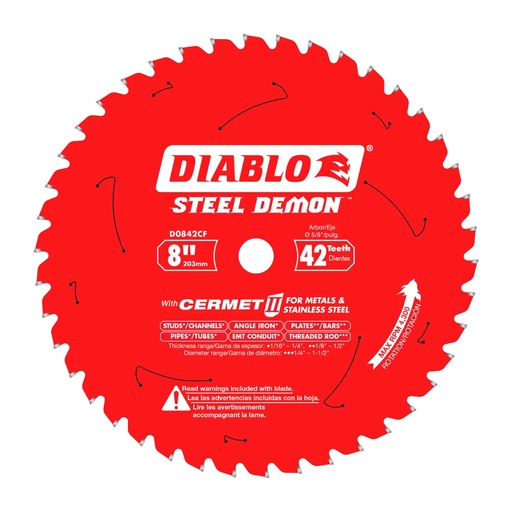 [D0842CF] DIABLO DISCO C/METAL 8"  42T