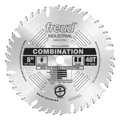 [LU84M008] FREUD DISCO 8X40X5/8 COMB.