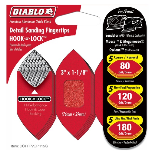 [DCTTIPVGPH15G] DIABLO LIJA FIN/TIPS ASSRTD PK15