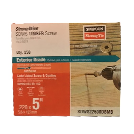 [ANCLAJE230] SIMPSON TIMBER SCREW SDWS 5" 250