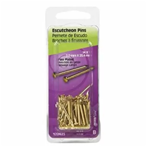[122625] ESCUTCHEON PINS 1" BRS. PLATED