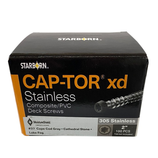 [TXD37L10200AG] CAP-TOR XD 2" GRAY #37 100PCS