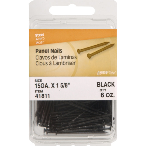[41811] PANEL NAILS 15GA X 1-5/8"BLK 6OZ
