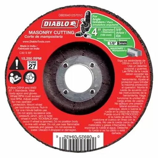 [DBD040125701C] DIABLO DISCO C/CEM 4X1/8