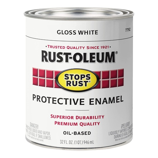 [420008330] R/O #7792 GLS WHITE ENAMEL QT