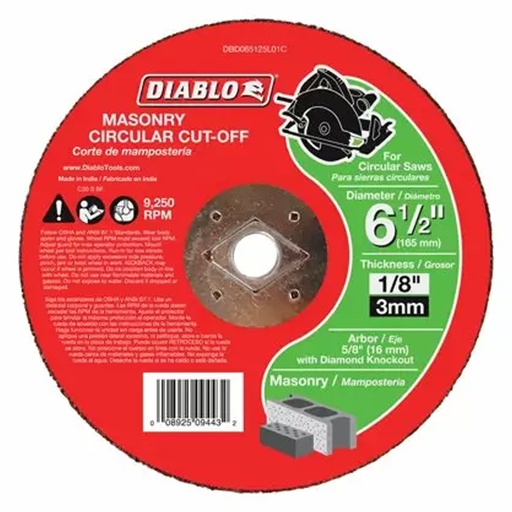 [DBD065125L01C] DIABLO DISCO C/METAL 6-1/2X1/8