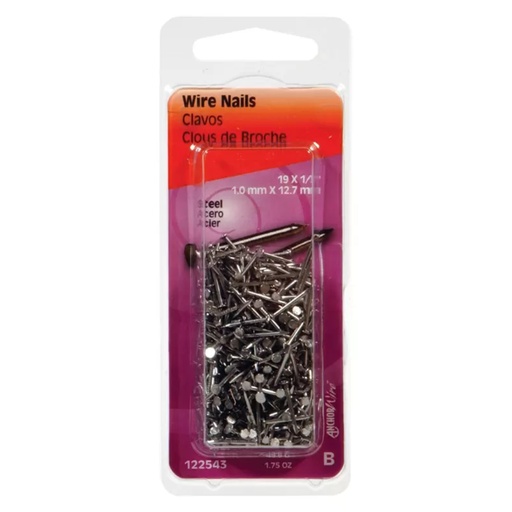 [122542] WIRE NAILS 1/2"  PK1.75 OZ