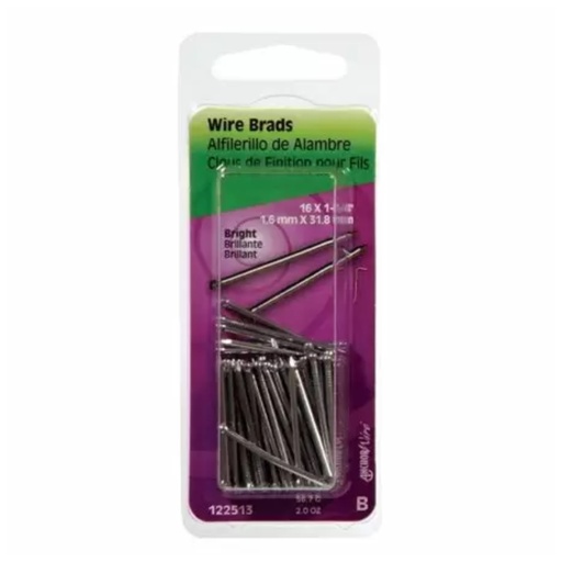 [122507] WIRE BRADS  7/8 BRIGHT PK 2OZ