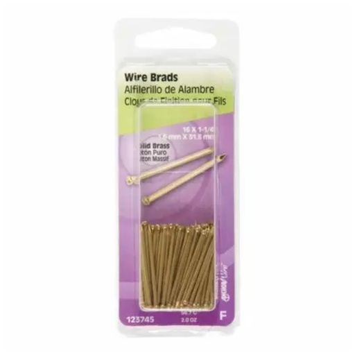 [123745] WIRE BRADS 1-1/4 SOL/BRS PK 2OZ
