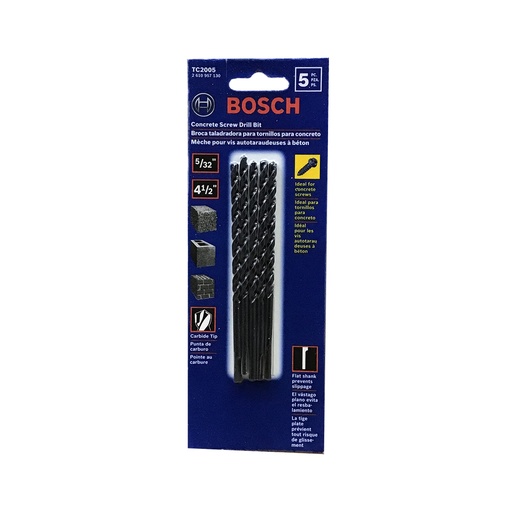 [475005837] BOSCH 5/32"" DRILL BIT PAQ.5