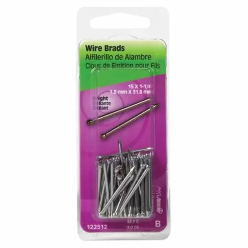 [122512] WIRE BRADS 1-1/4" BRITE  PK 2OZ