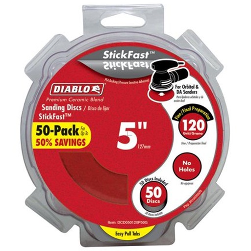 [DCD050120P50G] DIABLO LIJA 5" 120G P50 PEGA
