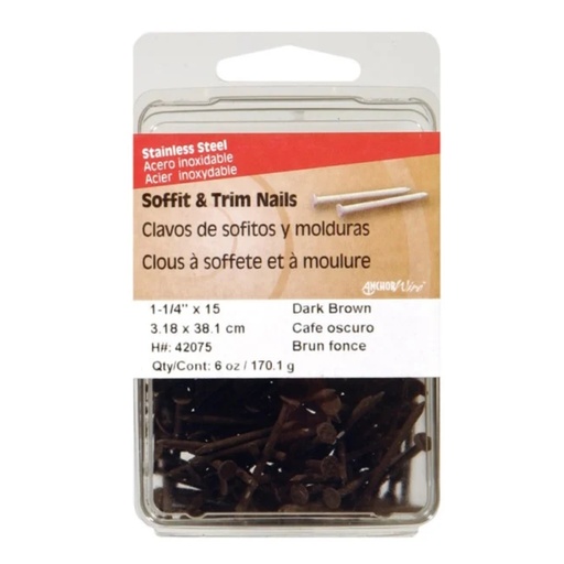 [42075] TRIM NAILS D/BROWN  1-1/4 PK 6OZ
