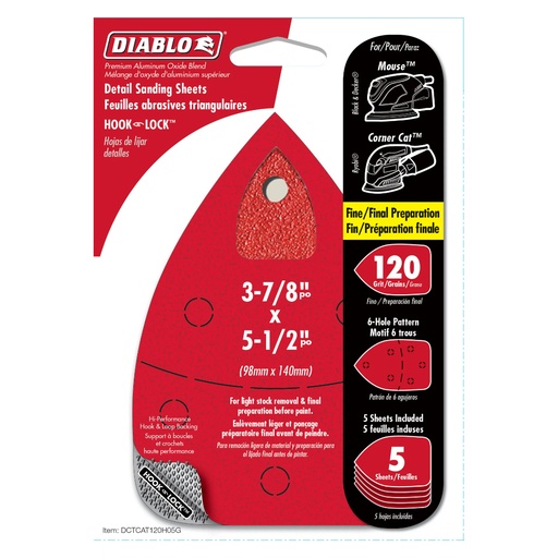 [DCTDET120H05G] DIABLO LIJA TRIA.8H 4-3/16 120G