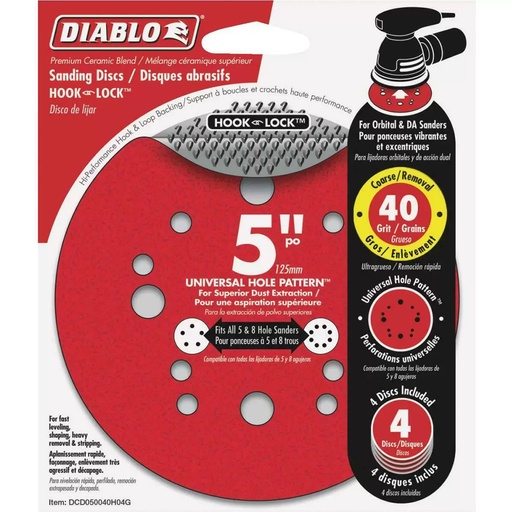 [DCD050040H04G] DIABLO DISCO LIJA 5" 40G PK4