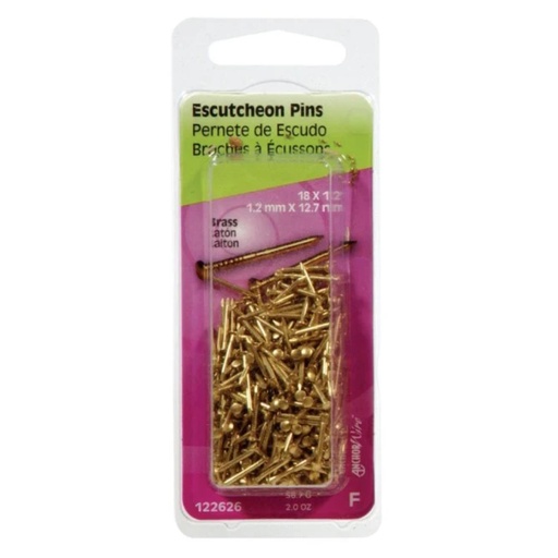 [122631] ESCUTCHEON PINS  3/4 BRS FINISH