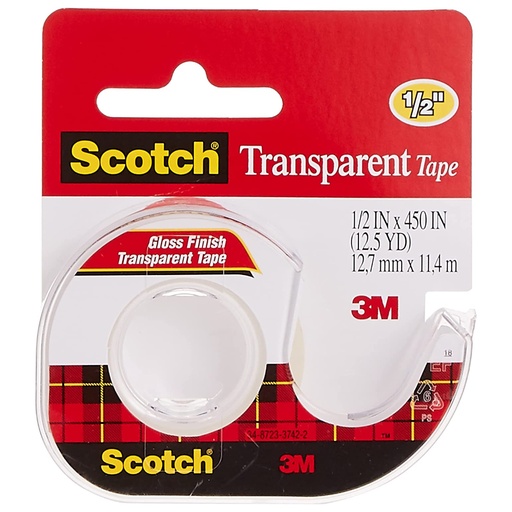 [430001094] 3M CLEAR TAPE 1/2 X 450 #106NA