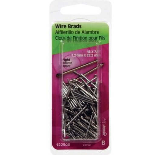 [122508] WIRE BRADS 7/8"  BRIGHT PK 2OZ