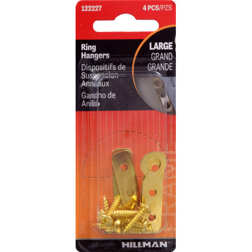 [122227] RING HANGERS FLAT BRASS 4PK