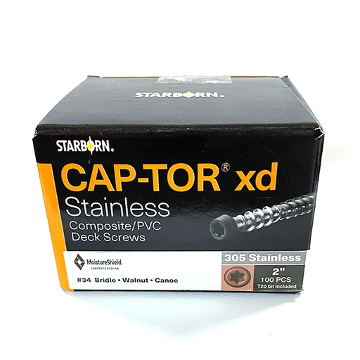 [TXD34L10200AG] CAP-TOR XD 2" BROWN#34 100PCS