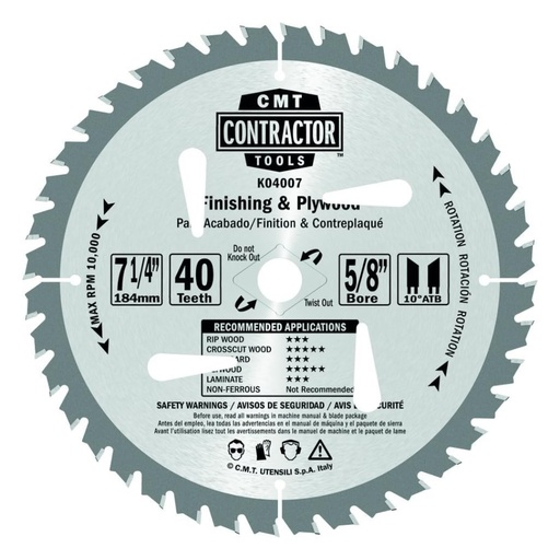 [K04007X10] CMT ITK CONTRACTOR 7-1/4X40X5/8