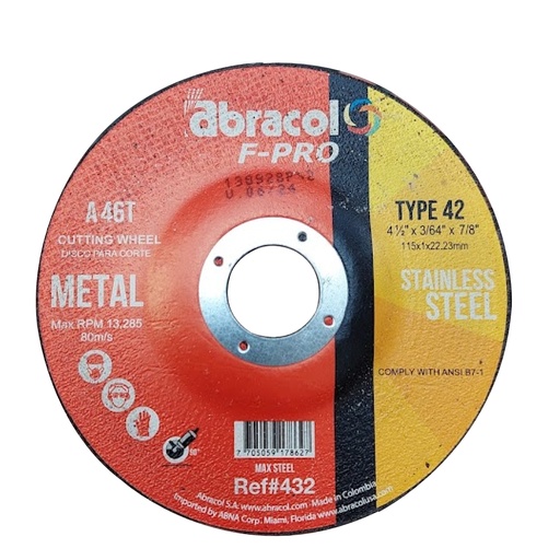 [475008004] DISCO C/METAL 4-1/2 X .045 X 7/8