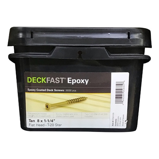 [DT62V125] DECKFAST 8X1-1/4 TORX TAN 8K