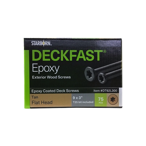 [DT62L300] DECKFAST 9X3 TORX TAN 75PC