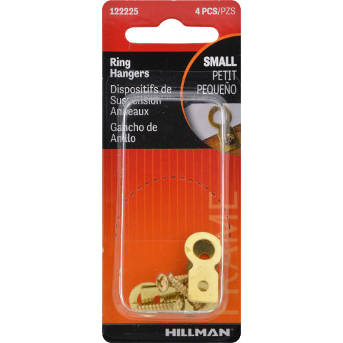[122225] RING HANGERS FLAT BRASS FIN PK4
